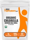 BulkSupplementments.com Organic Chlorella Powder - Broken Cell Wall, Green Superfood Powder, Chlorella Supplement - Gluten Free, 3g per Serving, 100g (3,5 oz) (Pack of 1)