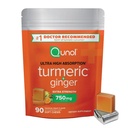 Qunol Turmeric and Ginger Soft Chews, 750mg Turmerica Supplement, Ultra vysoká absorpcia na podporu spoločného zdravia, 90 Počet