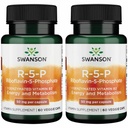 Swanson R-5-P (Riboflavín-5-fosfát) - vitamín B2 doplnok Podpora energie, metabolizmus & Vision zdravie - prírodné wellness vzorec - (60 kapsúl) (2 balenia)