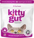KittyGut 3-in-1 Organic Cat Probiotiká a postbiotické doplnky prášok-vyrobené v USA-Probiotiká pre mačky podporovať zdravie Gut a Cat Digestive Podpora, hnačka a vracanie (60g)