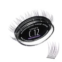Lashify Curl 12mm Gossamer predĺženie rias Znovu naplniť Ombre fialové, ľahko DIY False Lashes pre prirodzený vzhľad