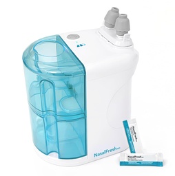 NASALFRESH MD - Dual Powered Nasal Irrigation System Nosal Rinse and Wash - Sinus Decongestant Relief System w/ 30 Saline Pakets - Dobíjateľné - 1 Sada Nosových vankúšov - Chrápanie Remedy
