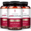 VITASEI Pečeň Cleanse Detox & Repair, Liver Complex W/Milk Thistle Extract, Garcinia, Curcumin C3, Support Herbal Supplement, Detox Formula pre ženy a mužov, 60 Kapsule (Pack of 3)