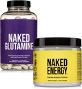 NAKED Vegan Energizing Muscle Recovery Bundle Unflavred Energy a 240 L-Glutamine Capsulas, 1000mg