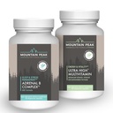 Mountain Peak Nutritionals Adrenal B Complex & Ultra Multivitamínový Combo Balík - vitamín, multi-minerálna a adaptagénna podpora - vitamíny B, probiotiká a základné živiny - 90 a 180 Vegetariánskych Ca