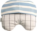 Migréna Relief Eye Pillow Masky s bonusovým premývateľným krytom: Ľanové semienko naplnené pre Hot and Cold Pain Relief Therapy (Adult, White and Black, Blue and Ivory Stripe)