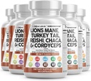 Clean Nutraceuticals Lions Mane 20in1 Huba Supplement with Turkey Tail Reishi Cordyceps Chaga Maitake Meshima Poria Cocos Shiitake Oyster Porcini Enoki (5)