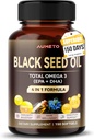 Organické Black Seed Oil - 150 Softgel - 100% Cold Pressed Zdroj Omega 3 (EPA + DPA) - Koža, vlasy, Immune Support (150 Počet (Pack of 1))