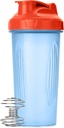 Mr. Pen- Shaker Fľaše pre proteínové zmesi, 28 oz, 1 balenie, modrá s oranžovým top, Protein Shaker fľaša s drôtenou gulou, Blender fľaša