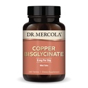 Dr. Mercola Bisglycinát meďnatý, 90 dávok (180 tabliet), diétne doplnky, 8 mg denne, mini karty, podporuje celkové zdravie, non GMO