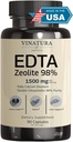 VINATURA EDTA Kapsule - 1500mg per serv, USA Made & Tested, Pečeň Podpora - Edta Calcium Dinátrium, Kale Extract - 90 Kapsule 45 Servisné služby
