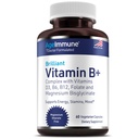 AgeImmune vitamín B komplex s vitamínom D3 B12 B6 horčík bisglycinát a folát ako metylfolát - lekár Formulovaný metylovaný B komplex doplnok 