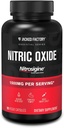 Jacked Factory Essentials Nitric Oxide Booster - Patented Bonded L-Arginín Silicete 1500mg Pre Cvičenie doplnok pre rast svalov, čerpadlá, cievnosť a energia - 90 Veggie tabletky