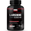 Force Factor L-arginín Oxid dusnatý Supplement with BioPerine to Help Build Muscle and Support Silnejší prietok krvi, obeh, dodávka živín, a čerpadlá, L-arginín 3000mg, 3g, 150 Kapsule
