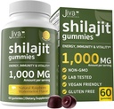 Jiva Botanicals Pure Shilajit z Himalájí pre mužov a ženy - Shilajit Gummies 1000mg pre zdravé starnutie, imunitný systém a normálnu podporu energie - bez cukru, Vegan, 60 Počet (Pack of 1)