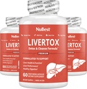 NuBest LiverTox - Premium Pečeň Zdravotný vzorec - Pečeň Čistenie, Detoxikácia a oprava - s mliekom bodliak, Choline, Repee, Turmerica, Artičoky a púpavy - 3 Pack 3 Mesiace Dodávka