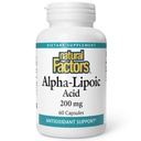 Prírodné faktory Kyselina alfa-lipoová 200 mg kapsuly, 60-Count