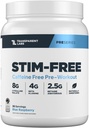 Transparentné Labs Stim-free pre-práce - kofeín & Stim zadarmo pred tréningom Powder pre mužov a ženy s Beta Alanyne prášok, Citrulín malate, & ElevATP - 30 Servings, Modrá Malina