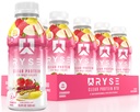 RYSE Clear Protein Drink - Jahodový banán - 100 Kalórie, 22g Srvátkový proteín Shake, bez cukru, 0g tuku a bez laktózy - osviežujúci nápoj pripravený na pitie - 16,9 fl oz fľaše (12-Pack)