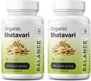 Organic Shatavari 1200mg, 60 Kapsule - Laktačná podpora Vitamíny, Hormonálna rovnováha pre ženy, Asparagus Racemosus Root