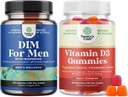Bundle Advanced Diindolylmetán DIM doplnok pre mužov a vitamín D3 Gummy pre denné wellness pre kostnej hmoty a imunitnej podpory