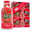 5-hodinová ENERGY Shots Extra sila, Berry Flavor, 30 Počet, 1,93 Fl Oz, bez cukru, Zero kalórií, Aminokyseliny a esenciálne B vitamíny, Dietary Supplement, Feel Alert and Energized, 230 mg kofeínu