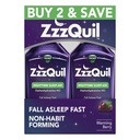 ZzzQuil, Sleep Aid, Nighttime Sleep Aid Liquid, 50 mg Difenhydramine HCl, Fall Asleep Fast, Non-Habit Forming, Warming Berry Flavor, 12 FL OZ (Pack of 2)