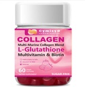 Glutatión Biotin Collagen Glow Gummies, Extra-Silná L-Glutatión & Colageno Hidrolizado pre ženy & 10000mcg Biotín & Multivitamín pre ženy pre vlasy nechty