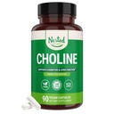Nested Naturals Choline bitartrate 500mg - Vysoká potencie Choline Doplnky - Podpora Cognitive Performance & Liver Function - 100% Vegan & Non-GMO Choline - 90 Vegan Kapsule