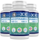 Genex Formula Nicotinamid 500mg (3-Pack) Vitamín B3 Bez Flush Niacin Kapsule od Zdravá koža - Niacínamid Supplement Pills help Produce Keratin & Support Skin Cell Health & Energy (300 Kapsule)