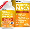 PrimeMD 19-in-1 Peruvian Maca Root Kapsule - 9125 mg Ashwagandha Supplements with Maca Fenugreek and Ginseng for Mood, Hormone & Performance Support (120 Kapsule)