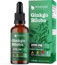 Ginkgo Biloba extrakt kvapky Tekuté 2000 mg (Ginkgo biloba L.) Bylinné doplnok Absorby Lepšie ako kapsule, 1 mesiac dodávky, 84 Servírovanie, alkohol bez tinktúry - 2 Oz, balenie po 1