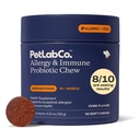 PetLab Co. Alergia & Immune Daily Probiotiká pre psov. Podporuje kyslosť výroby, Sezónne alergie, Intermitent svrbenie, Gut & Digestive zdravie pre stredne veľké psy, balenie môže Vary