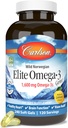 Carlson Elite Omega 3 Gems, 1600mg, citrónová ochutená, 240 Softgels
