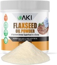 AKI Ľanový olej prášok - balené s esenciálnymi živinami ako Omega-3 Mastné kyseliny, Fiber, & Lignans - bez umelých prísad, vyrobené s ideálne kvalitné prísady (5.30oz/150g)