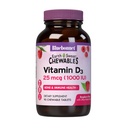 Bluebonnet Nutrition EarthSweet Vitamín D3 1000IU - Bone & Immune Suplement - Malinová žuvačka Vitamín D Supplement for Women & Men - Soy-free, Gluten-free, non-GMO - 90 tabliet