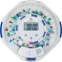 SenyerKare 28-Deň Automatické pilulky Dispenzer s Alarm & Alzheimerova starostlivosť, Lieky Organizátor w / Easy-Čítať LCD displej, Zvuk a svetlo & Kľúčové upozornenia pre lieky, Vitamíny, doplnky, Clear Lid