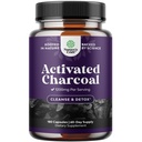 Natures Craft Aktivované Charcoal Pills Detox & Cleanse - Čistiace kokosové kapsule s 1200 mg per service for Bloating Relief - Active Detox Supplement for Body & Gut Health -180 Počet