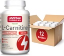 Jarrow Vzorce L-karnitín 500 mg, Dietary Supplement, Podpora výroby energie buniek, 50 Veggie Kapsule, 50 Day Supply Daily (Pack of 12)