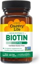 Country Life - Biotin High Potency, 5 mg - 60 Vegan Kapsule