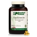 Standard Process Cod Liver Oil - Aids Healthy Skin & Eyes with Omega-3 Mastné kyseliny a vitamíny A a D - Bone & Tooth Health Support - Gluten-free, non-Dairy & Non-Soy - 180 Softgels (60 Servings)