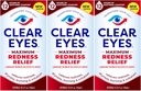Clear Eyes Maximum Redness Eye Relief Eye Drops, 0,5 Fl Oz, balenie 3 ks