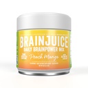 BrainJuice Noottropics Brain Suplement, Gluten Free Powder for Energy and Focus, Drink Mix with L Theanine, Alpha GPC, Vitamín B, Organic Green Tea Extract Caffeine, Peach Mango, 15 Servings