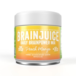 BrainJuice Noottropics Brain Suplement, Gluten Free Powder for Energy and Focus, Drink Mix with L Theanine, Alpha GPC, Vitamín B, Organic Green Tea Extract Caffeine, Peach Mango, 15 Servings