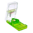 Ezy dávkové tabletky Cutter a splitter s bezpečnostným štítom, Denné použitie, Bezpečne znížiť pilulky, vitamíny, tablety na polovicu, presné a jednoduché rezanie, nerezová oceľ čepeľ, cestovanie veľkosti, farba mája Vary, BPA zadarmo