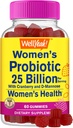 25 miliárd probiotík pre ženy Gumies s brusnicami a D-manóza - 12 kmeňov - Vaginálne zdravie, trávenie podpora, zdravie Gut, a Feminine zdravie - 60 Gummies