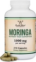 DWS Organic Moringa Kapsule 1000 mg - Pure Moringa Powder for Energy & Immune Support - Green Superfood Rich in Antioxidants, Essential Vitamines & Amino Acides - 105 Vegan Kapsule