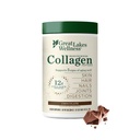 Veľké jazerá Wellness Collagen Peptidy Prášok pre pokožku, vlasy, nechty, kĺby a trávenie - čokoláda ochutená - rýchlo rozpustiť hydrolyzovaný, non-GMO, Kosher - 10 oz