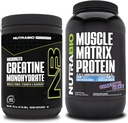 NutraBio Creatin Monohydrát, Neochutené, (300 g) a svalovej Matrix Proteín prášok, (Confetti Cake) Dodatok Bundle 