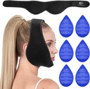 Múdrosť Teeth Ice Pack Head Wrap, Tvár Ice Pack pre Múdrosť Teeth, Čeľuste Ice Pack pre tvár Orálna chirurgia s 6 Hot studený gél Pack pre TMJ úľava od bolesti, Zubná extrakcia, Tonzilektomia Recovery-Čierna